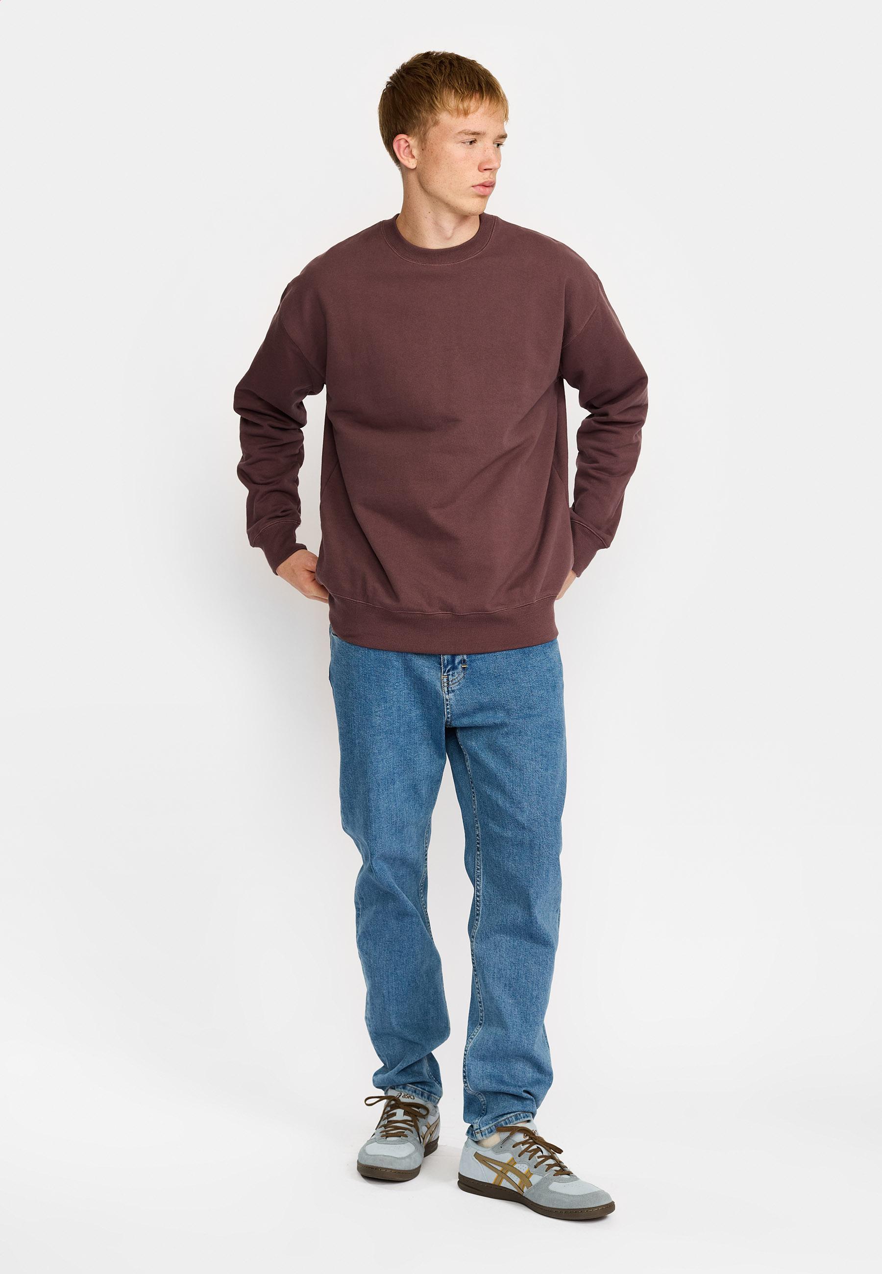 Revolution Dustpurple Loose Crewneck Sweatshirt Pullover Herren kastanienbraun